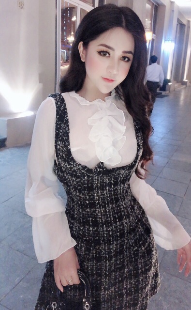 Set váy dạ + áo bèo xinhhhhhhh