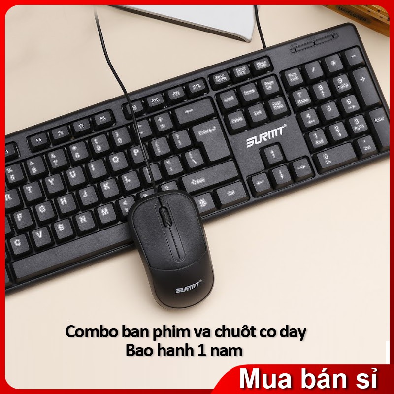 Bộ chuột và bàn phím có dây Surmt giá rẻ, thương hiệu của Mỹ,phím bấm cực êm, tiện lợi, bảo hành 12 tháng 8236 | BigBuy360 - bigbuy360.vn