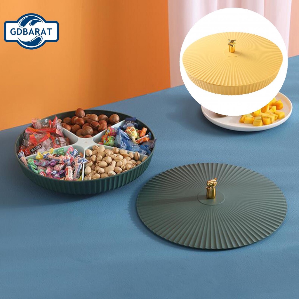 Khay đựng trái cây hình tròn chia ngăn chống bụi tiện dụng