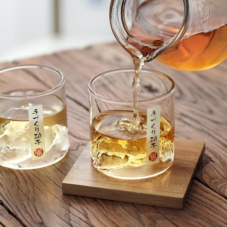 Cốc thủy tinh hình đỉnh núi Phú Sĩ Nhật Bản cực phong cách dùng để uống rượu uống trà pha cà phê uống nước