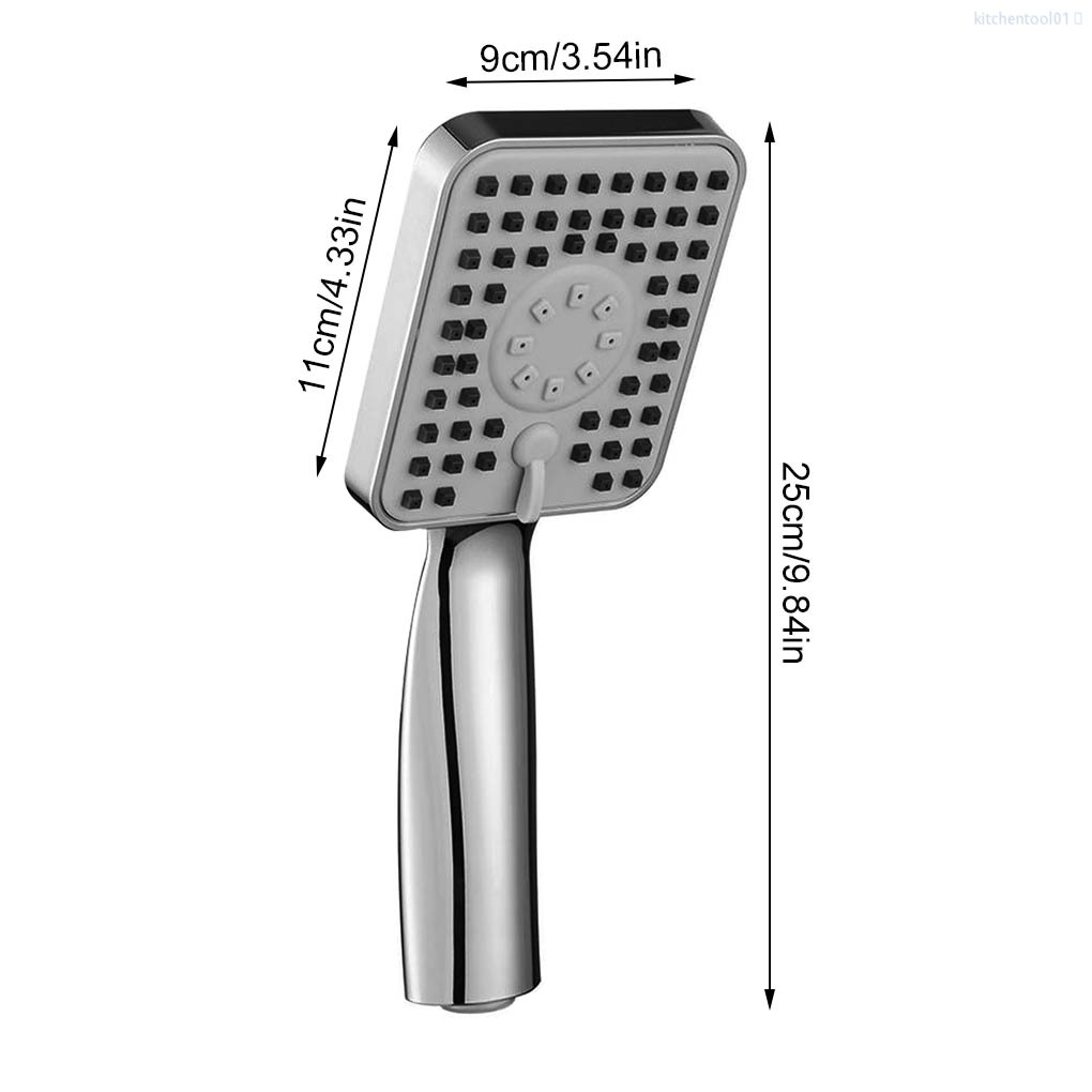 Đầu Vòi Sen Áp Suất Phun Nước Cầm Tay Bằng Nhựa Màu Xám / Xám.....