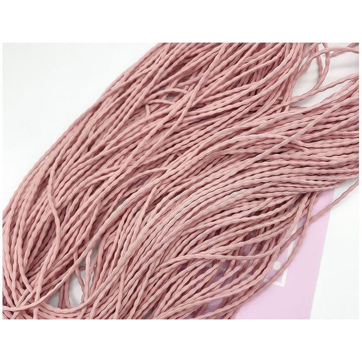 (p140-2) bó 5-10 met dây thun mềm 2.5mm làm dây cột tóc (kiểu hạt đậu sọc)