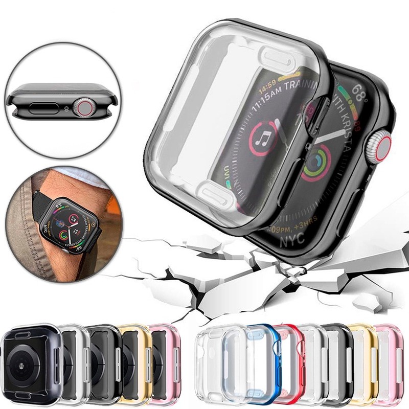 Ốp Bảo Vệ TPU Mềm Dành Cho Apple Watch Series 7 6 SE 5 4 3 2 1 iwatch 45MM 41MM 45 41 44 40 42 38 MM 360