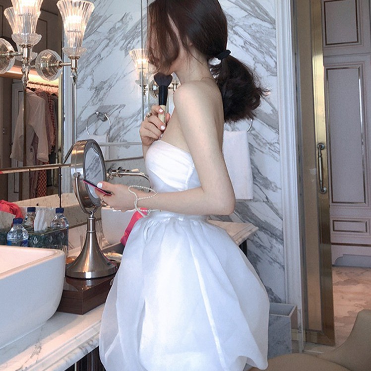 Váy Cúp Ngực Tùng Phồng LSEOUL V1068 Chất Voan Ngọt Ngào Nữ Tính