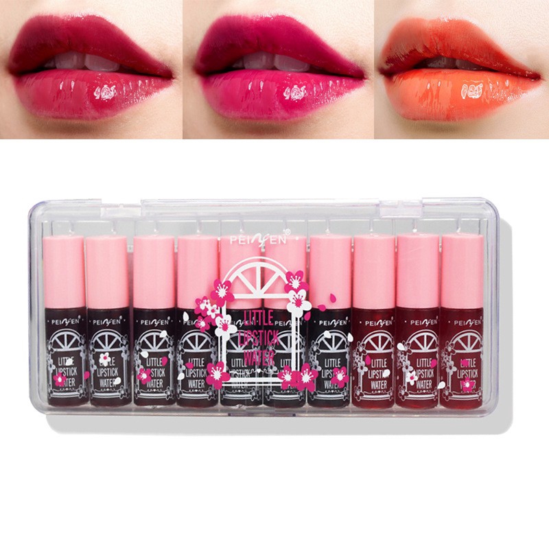 Bộ 10 thỏi son tint dưỡng ẩm kháng nước lâu trôi nhãn hiệu Peinfen | BigBuy360 - bigbuy360.vn