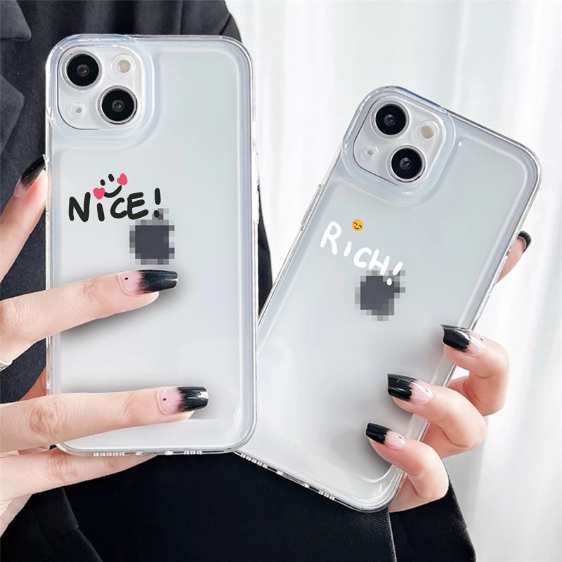 Suntaiho Ốp lưng điện thoại chữ thích hợp tpu trong suốt iPhone 13 11 Pro 13 12 Pro Max XS Max X XR 7 8 Plus