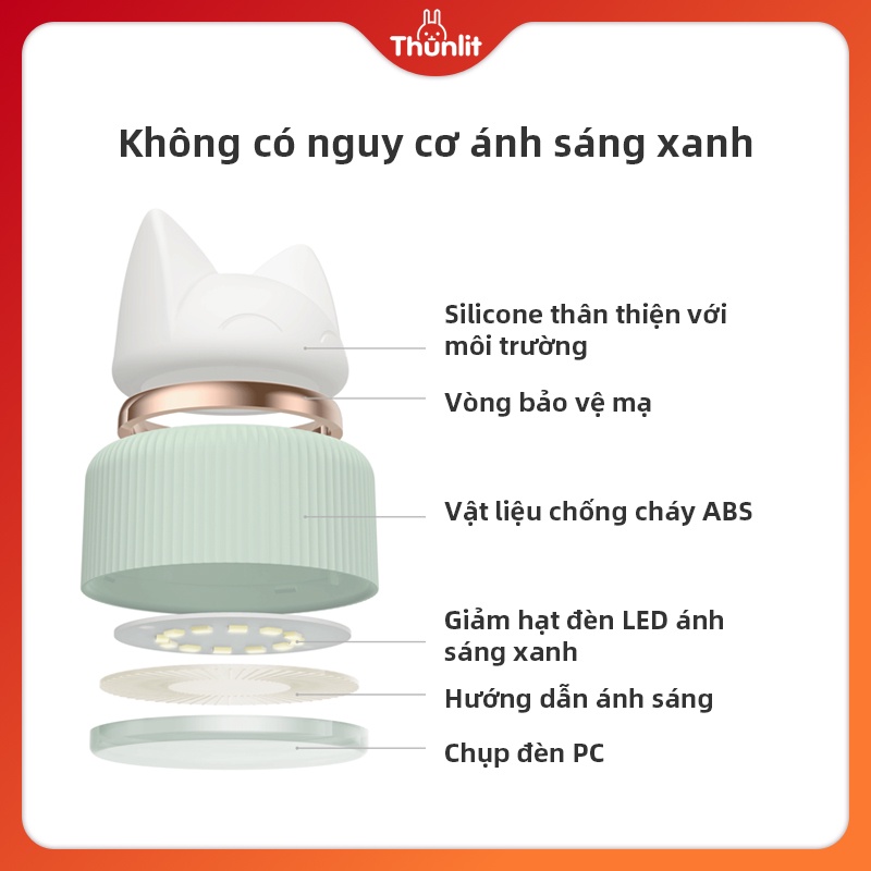 Đèn ngủ Thunlit USB 1200mAh có kẹp gắn tiện dụng chất lượng cao