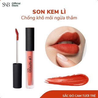 Son Kem Lì LIP TATTOO NO 2 SNB Sắc Đỏ Cam Tươi Trẻ - Không Bị Khô Môi, Ngừa Thâm