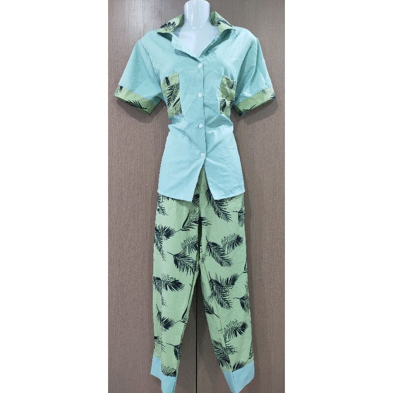 Bộ pijama lụa tay ngắn quần dài