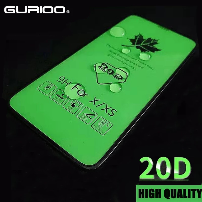 Kính cường lực bảo vệ màn hình 20D cho Iphone 12 Pro Max Mini 11 Pro X Xr Xs Max 7 8 6 6s Plus