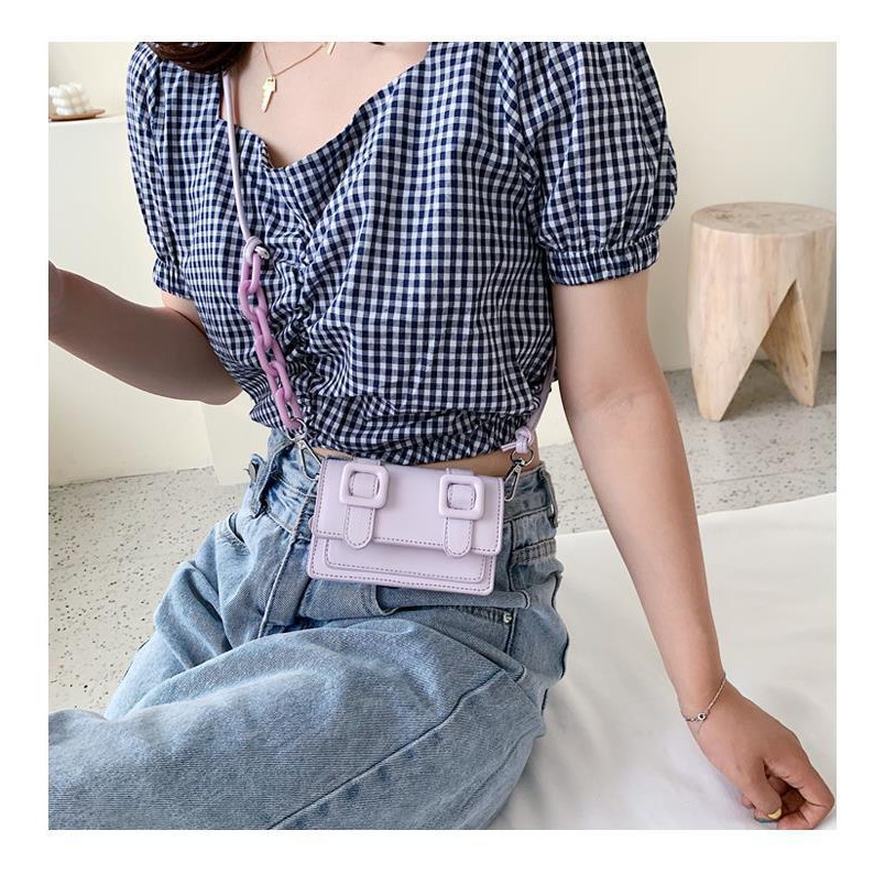 Túi đeo chéo nữ 💖 𝑭𝑹𝑬𝑬𝑺𝑯𝑰𝑷 💖 Túi xách nữ mini dây da pha xích Ulzzang siêu dễ thương TD14 | BigBuy360 - bigbuy360.vn