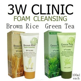Sữa Rửa Mặt Brown Rice Foam Cleansing 3W Clinic Hàn Quốc 100ml