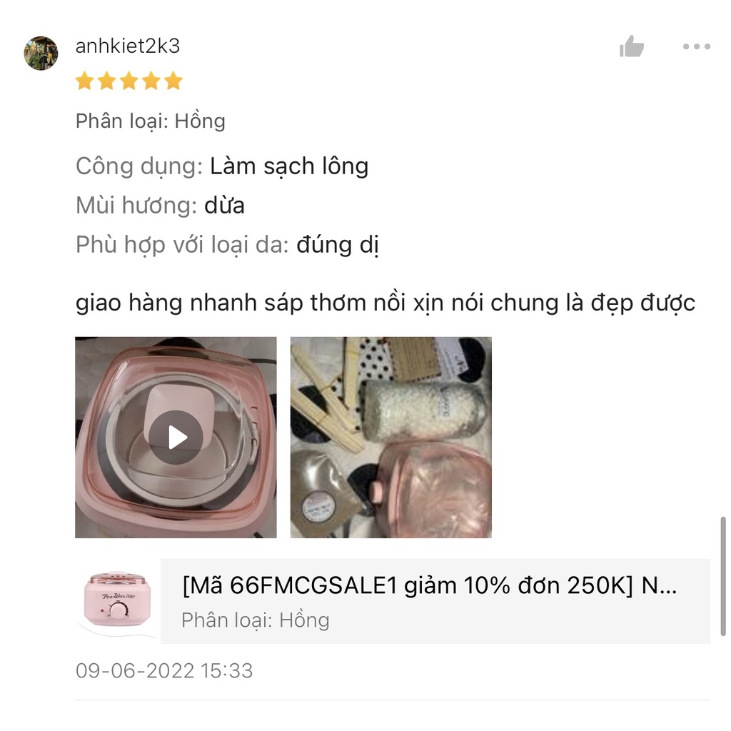 300gr Sáp Wax Lông Siêu Bám Lông Tặng kèm que waxing