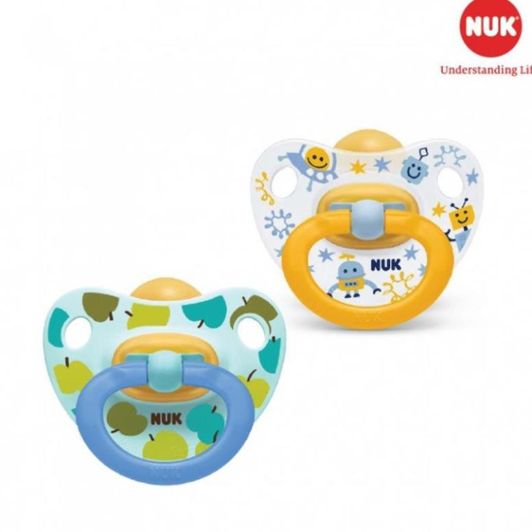 Bộ 2 ti giả NUK cao su Happykids 0-6m , 6-18m