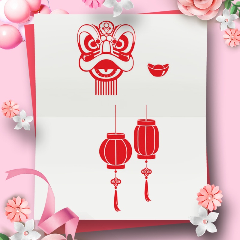 Khuôn cắt giấy làm từ kim loại hình chúc mừng năm mới trang trí sổ lưu niệm