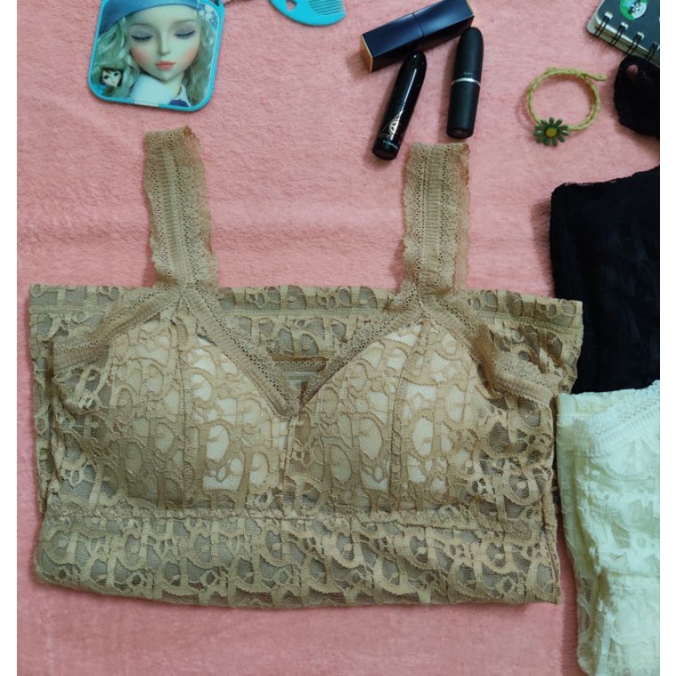 Áo 2 dây nữ lót lông, áo bra ren giữ nhiệt lót lông có miếng mút ngực đồ nữ thu đông phong cách Hàn đẹp