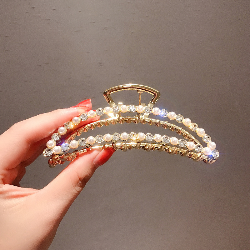 Kẹp tóc nữ đính ngọc trai nhân tạo/đá lấp lánh xinh xắn