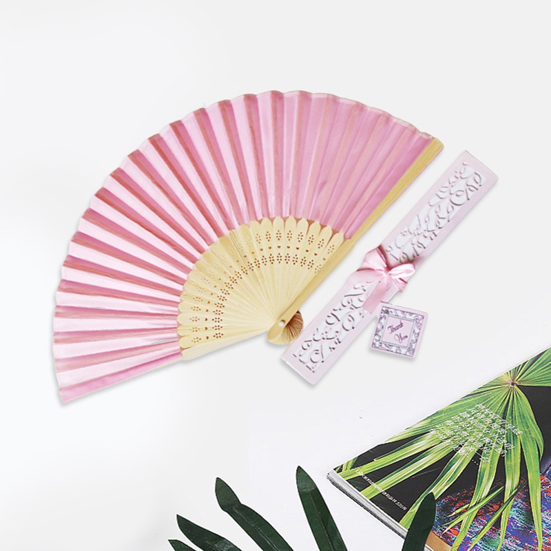 1 Set Quạt Xếp Cầm Tay Dùng Làm Quà Tặng Tiệc Cưới Kèm Hộp Đựng