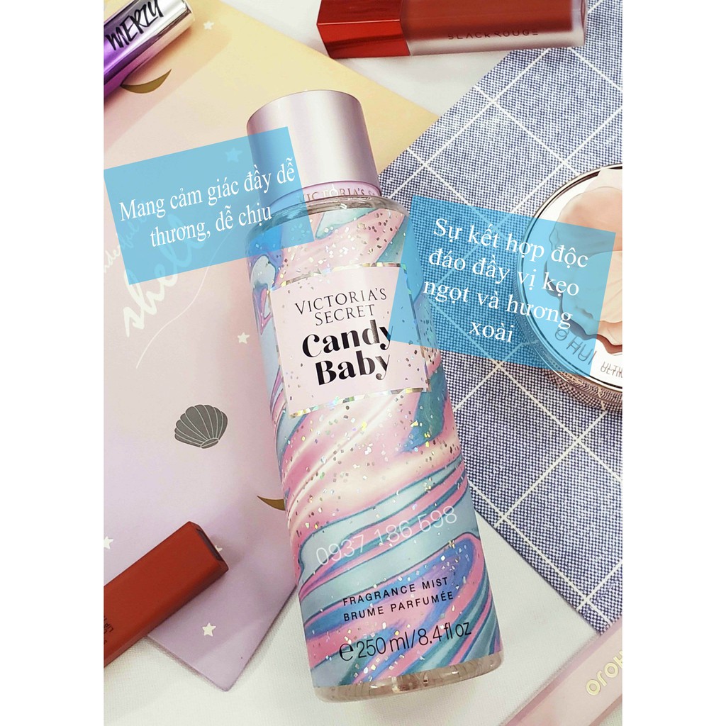 Xịt thơm body mist Victoria's secret bảng mùi pure seduction frosted +love spell frosted + velvet petals frosted
