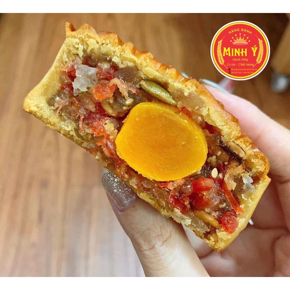 Bánh Trung Thu Cổ Truyền Minh Ý 150gr, Dẻo Nướng,Nhân Thập Cẩm, Đậu Xanh, Hạt Sen, Khoai Môn, Cốm