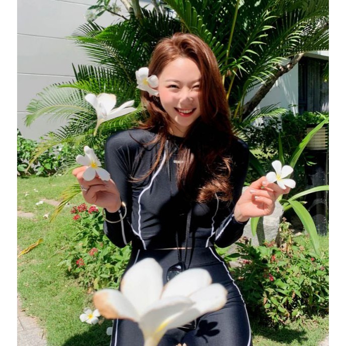 [Có sẵn] Bộ đồ bơi / Bikini Áo dài tay + quần dài Sporty Phong Cách đi biển lặn biển hàn quốcĐồ bơi tay dài croptop quần
