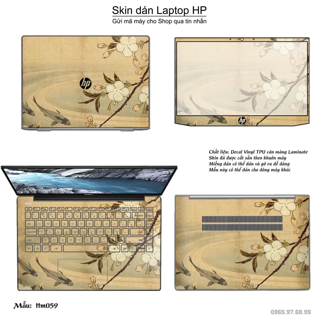 Skin dán Laptop HP in hình Tranh thủy mặc _nhiều mẫu 3 (inbox mã máy cho Shop)