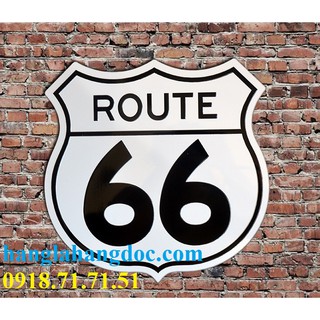 Biển báo cao tốc Route 66 cổ điển trang trí tường quán cafe, bar, beer club