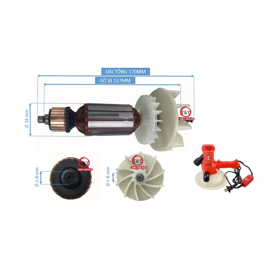 Rô to máy chà tường  ruột máy xoa tường