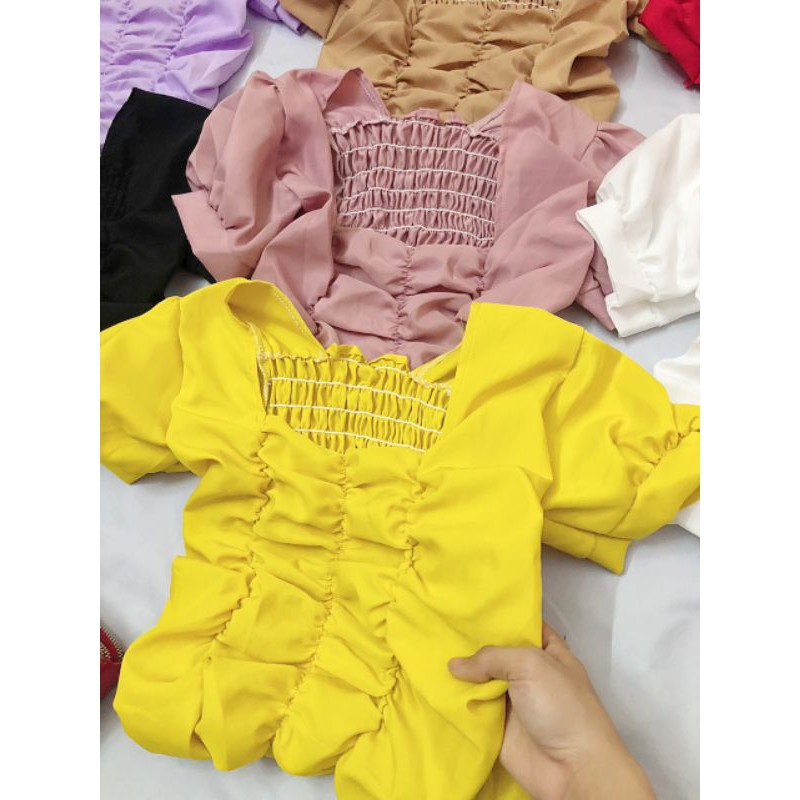 Áo  kiểu  nhúng thun hai bên