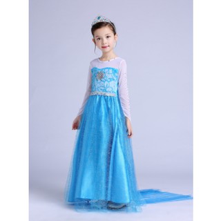 ĐẦM ELSA BÉ GÁI DÀI MÀU XANH KÈM TÀ Đ138