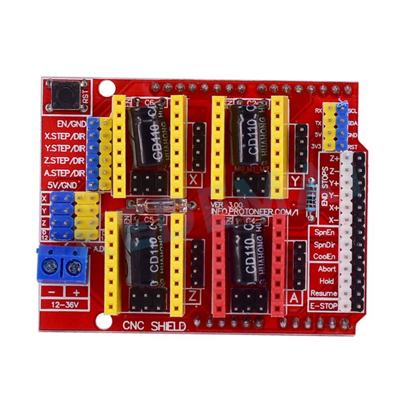 V3 Engraving Machine Expansion Board + A4988 Driver (Green) with Heat Sink for Arduino Cnc Diy Set