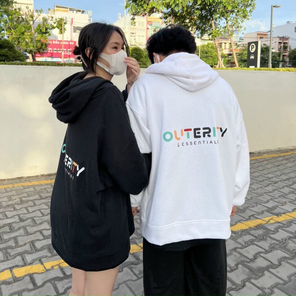Áo khoác hoodie nam nữ zip vải nỉ có mũ nón form rộng in OUTERITY ulzzang thời trang - TP822
