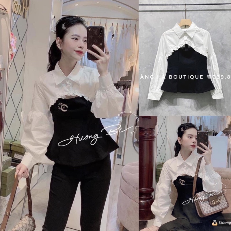 Áo Peplum Thời Trang Phối Tay Sơ Mi Hàng Đẹp Chất Mềm✌️Ảnh thật