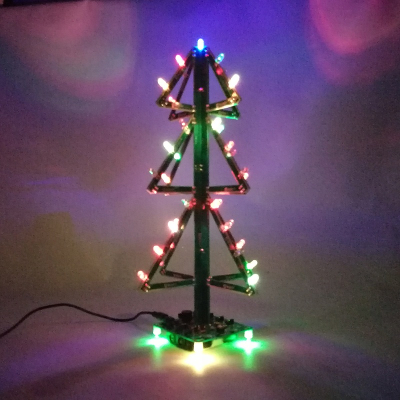 Bộ Cây Thông Noel Gắn Đèn LED 3D Phát Nhạc DIY