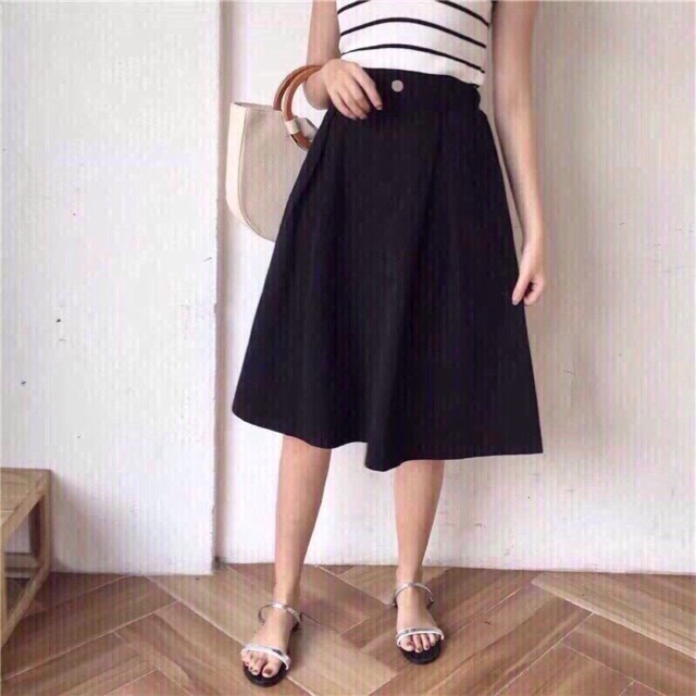 Chân váy kaki xoè