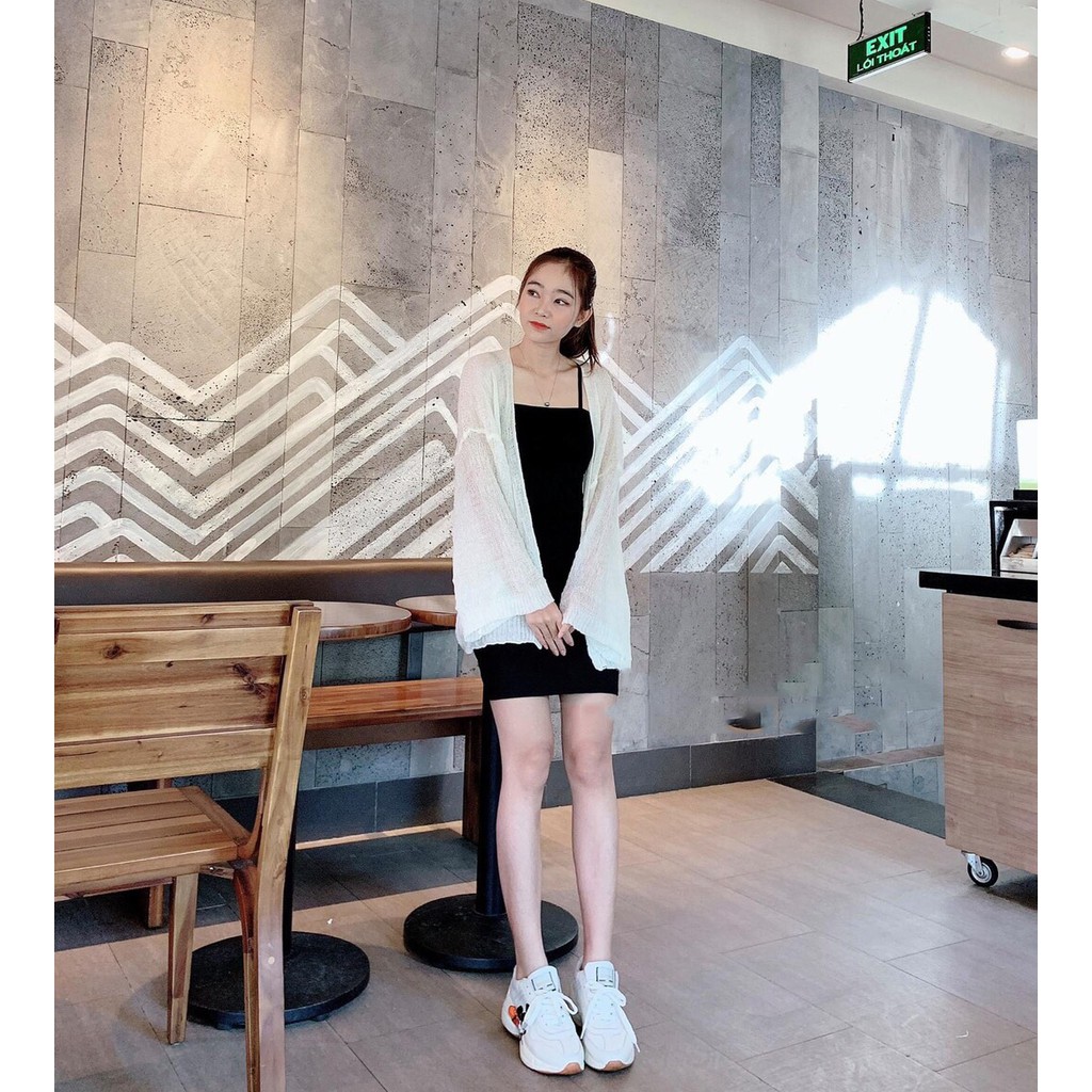 Áo khoác Cadigan len mỏng phong cách thời trang