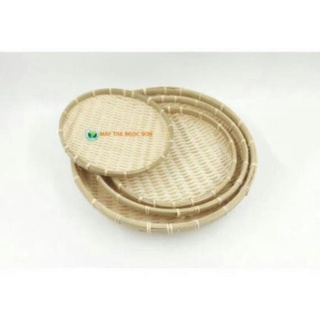 Mây tre- Mẹt tre cật trắng đựng hoa quả bánh kem đẹp -Tre HN