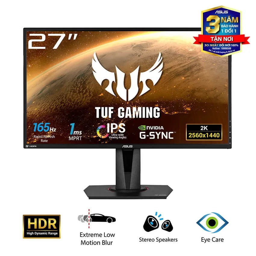 Màn hình Asus Gaming VG27AQ 27 inch 2K IPS 165Hz 1ms - Hàng chính hãng