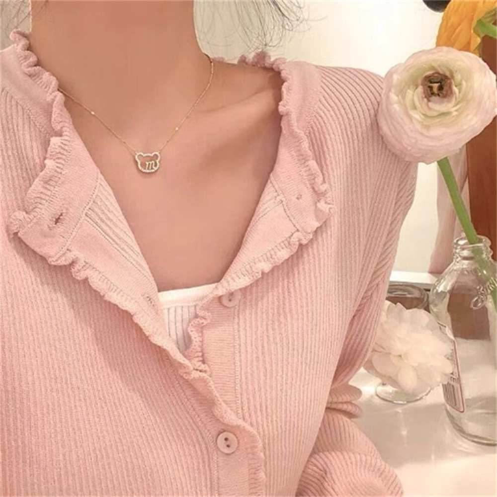 Vòng cổ mặt hình gấu và chữ M