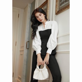 Áo phối đen trắng - Via Top