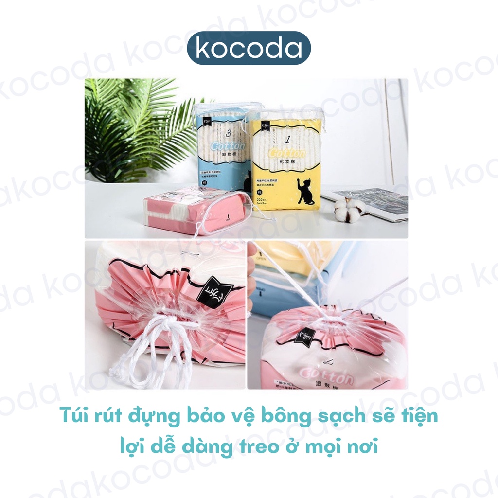 Bông tẩy trang Cotton đắp lotion mask làm mặt nạ toner 200 miếng KOCODA