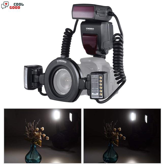 YONGNUO YN24EX E-TTL Macro Flash Speedlite 5600K Flash Heads Adapter Rings for Canon EOS 1Dx 5D3 6D