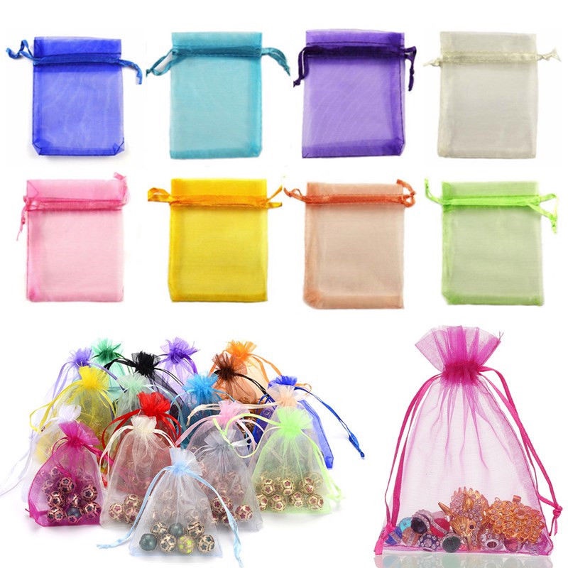 Set 100 Túi Lưới Rút Dây Đựng Quà Cho Tiệc Cưới