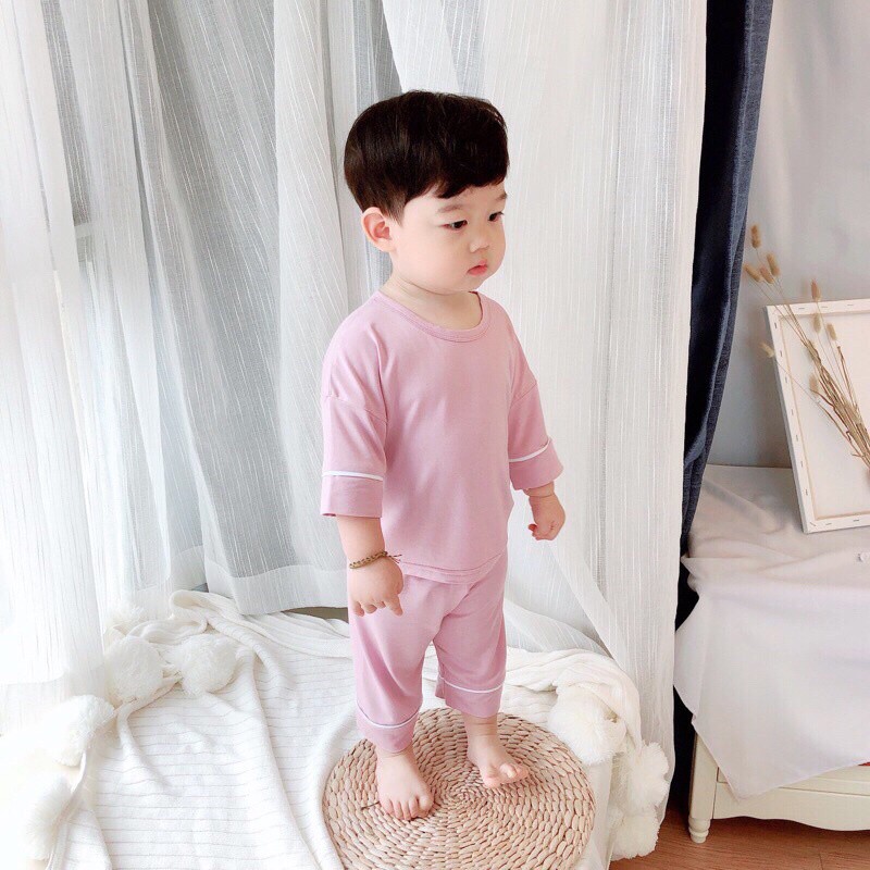 Quần áo trẻ em dài tay đồ bộ cho bé trai bé gái MINKY MOM chính hãng thun lạnh 0 24 tháng tuổi sơ sinh  BDT9