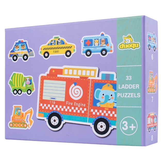 Ghép hình Puzzle cho bé 2+ 33 miếng, mỗi hộp 6 tranh 6 cấp độ