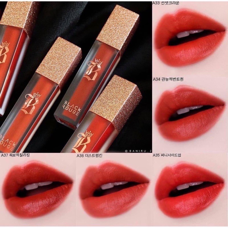 ( Sẵn Ver 5 6 7 ) Son kem Black Rouge Air Fit Velvet Tint Ver 5: Night Series A23- A37 | Thế Giới Skin Care