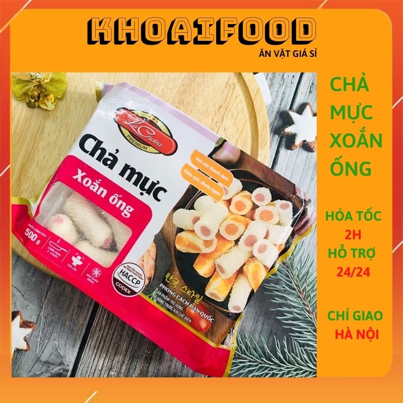 CHẢ MỰC XOẮN ỐNG LÀM CÁ VIÊN CHIÊN, THẢ LẨU, ĂN VĂT ĐỀU NGON HÁNG DELIFOOD TÚI 1KG