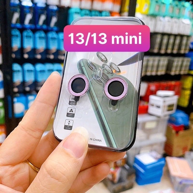 Bộ dán camera nhũ hồng 13 / 13 mini chuẩn đẹp