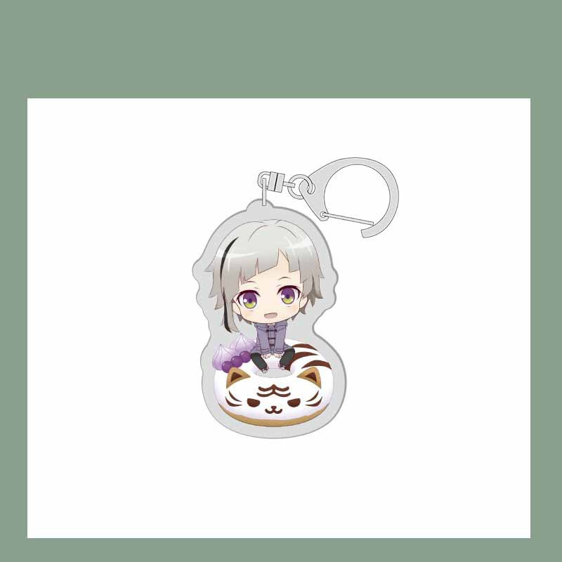 (mica trong acrylic) Móc khóa in hình Bungou stray Dogs Văn hào lưu lạc ver donut anime chibi xinh xắn dễ thương