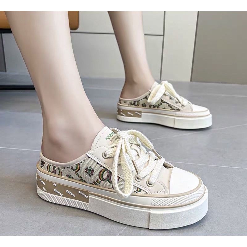 Giày thể thao nữ sục đạp gót buộc dây mã mới siêu bền đẹp hàng qc mã 22